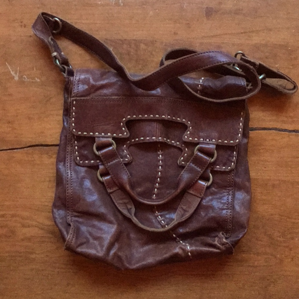Lucky Brand brown Italian leather Hobo bag